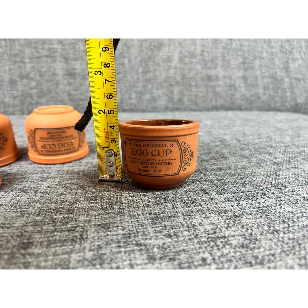 Henry‎ Watson Pottery Original Egg Cup Set of 6 Terracotta Made in England - Picture 6 of 6